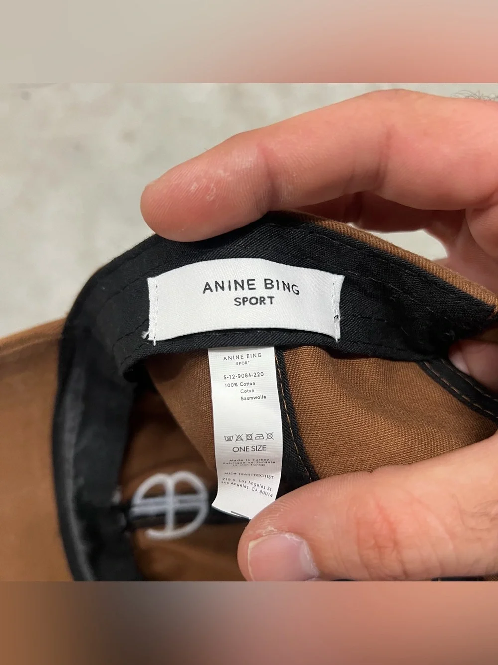Anine Bing Sport Brown Adjustable Baseball Cap Hat Logo Embroidered One Size